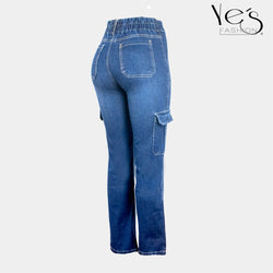 Jean Cargo para Mujer / Cargo Collection (Color: Azul Tradicional)