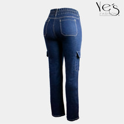 Jean Cargo para Mujer / Cargo Collection (Color: Indigo)