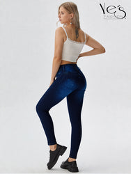 Jean Pretina Alta 4 Botones – Efecto Levanta Cola (Azul Oscuro)