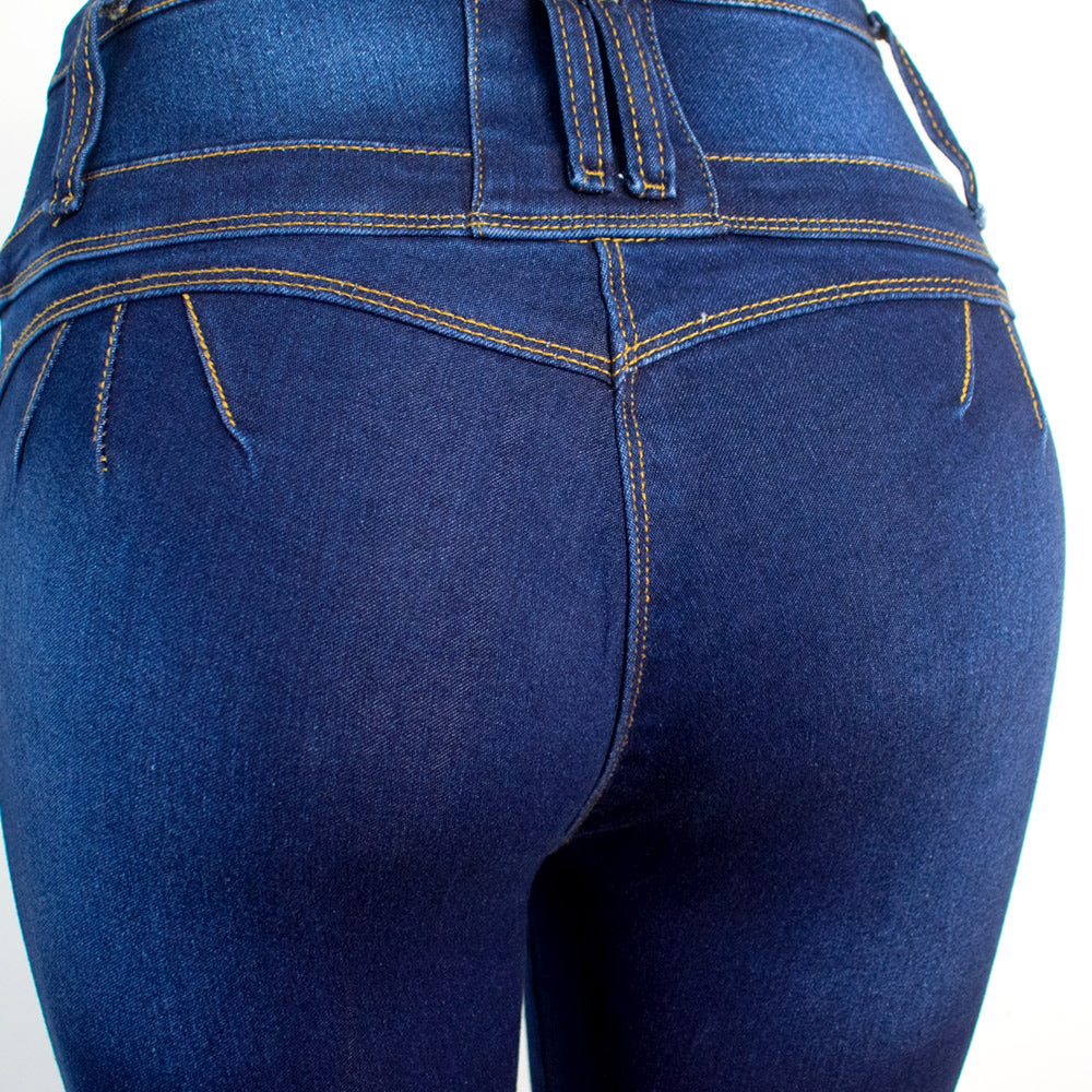 Jean para Mujer en Pretina alta/ PUSH UP - Color: Indigo (Timeless Style Collection)