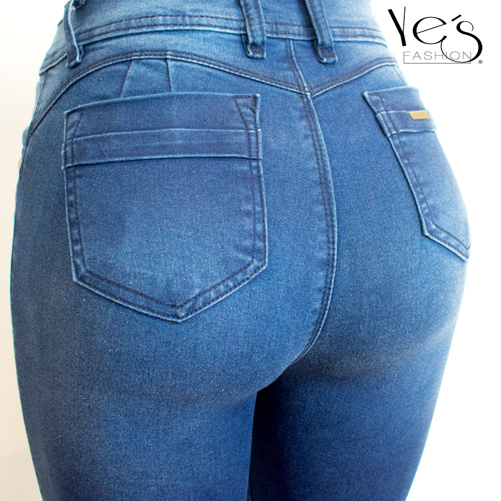 Jean de un boton para Mujer - Azul Oscuro (Essential Collection)