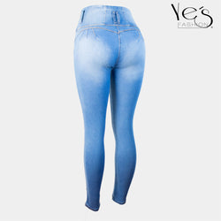 Nuevo! Jean para Mujer con Pretina alta - Color: Azul Claro (Denim Dynasty)