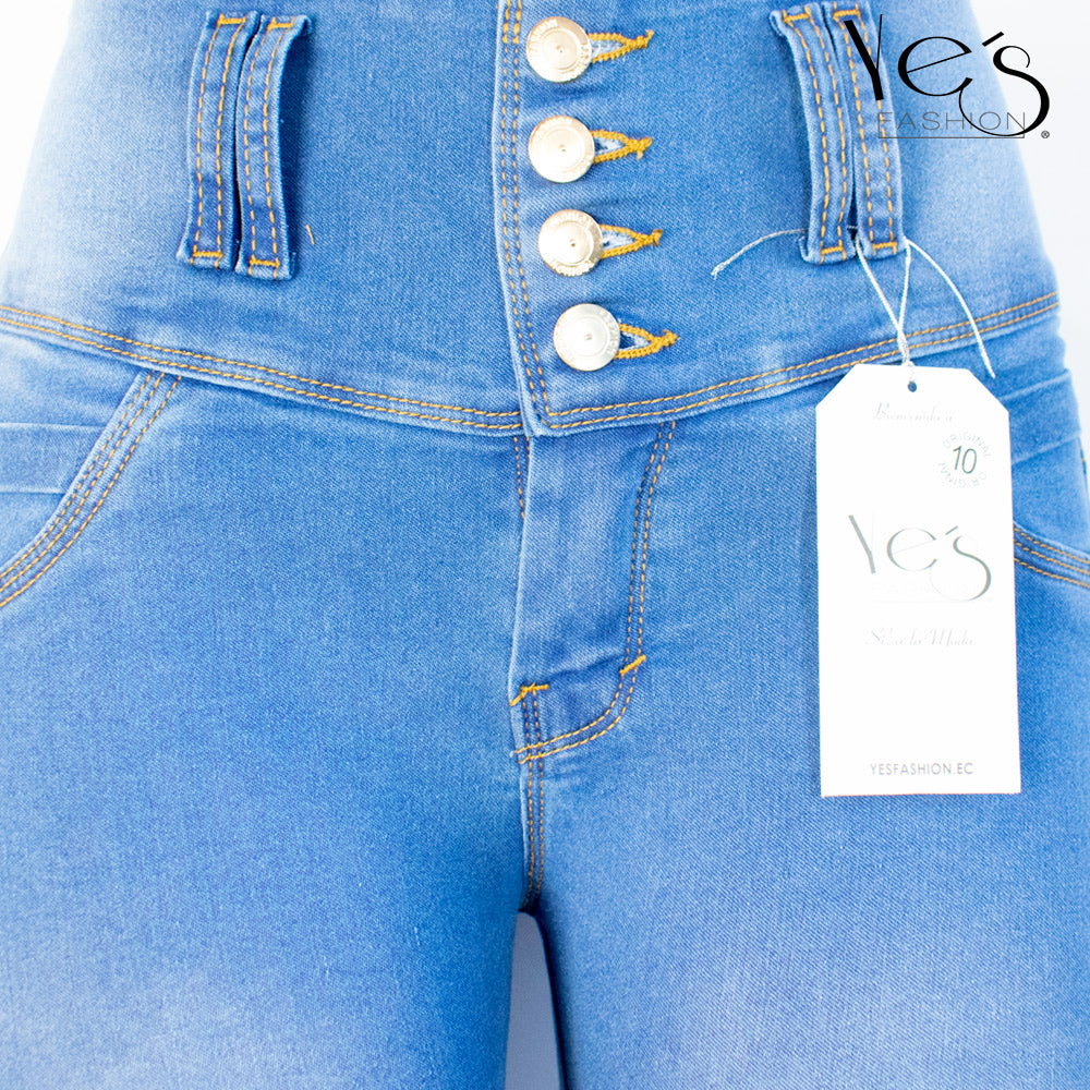 Nuevo! Jean para Mujer con Pretina alta - Color: Azul Claro (Denim Dynasty)