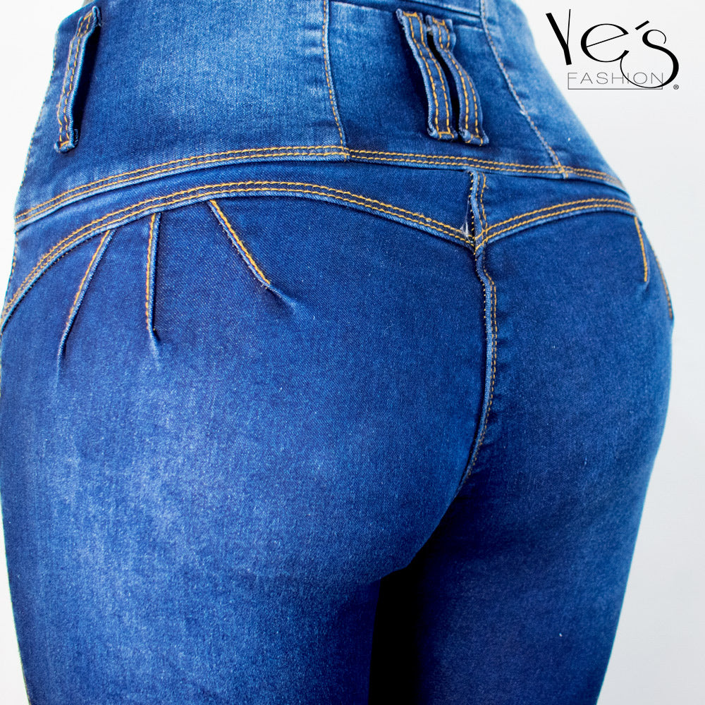 Nuevo! Jean para Mujer con Pretina alta - Color: Azul Oscuro (Denim Dynasty)