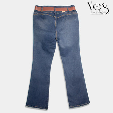 Jeans Acampanados Plus Size - Estilo Moderno con Basta Acampanada - (Color: Azul Verdoso)
