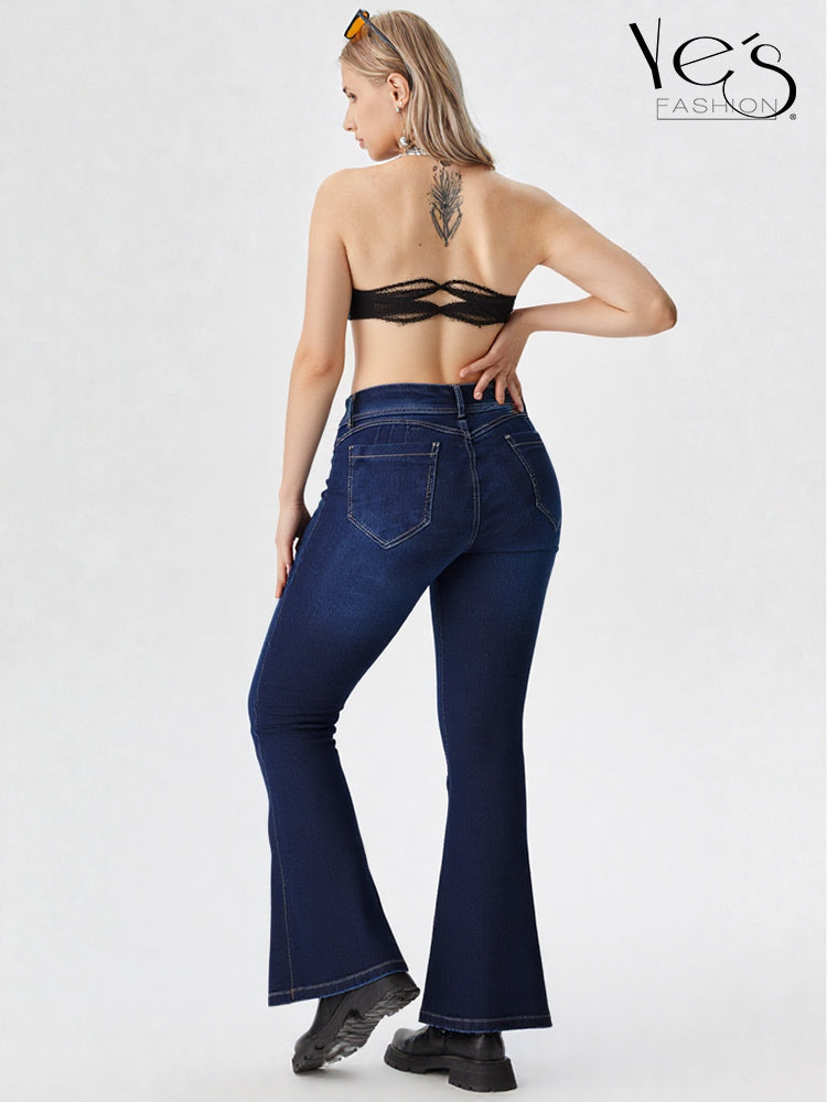 Jeans Flare para Mujer - Basta Acampanada - (Color: Índigo)