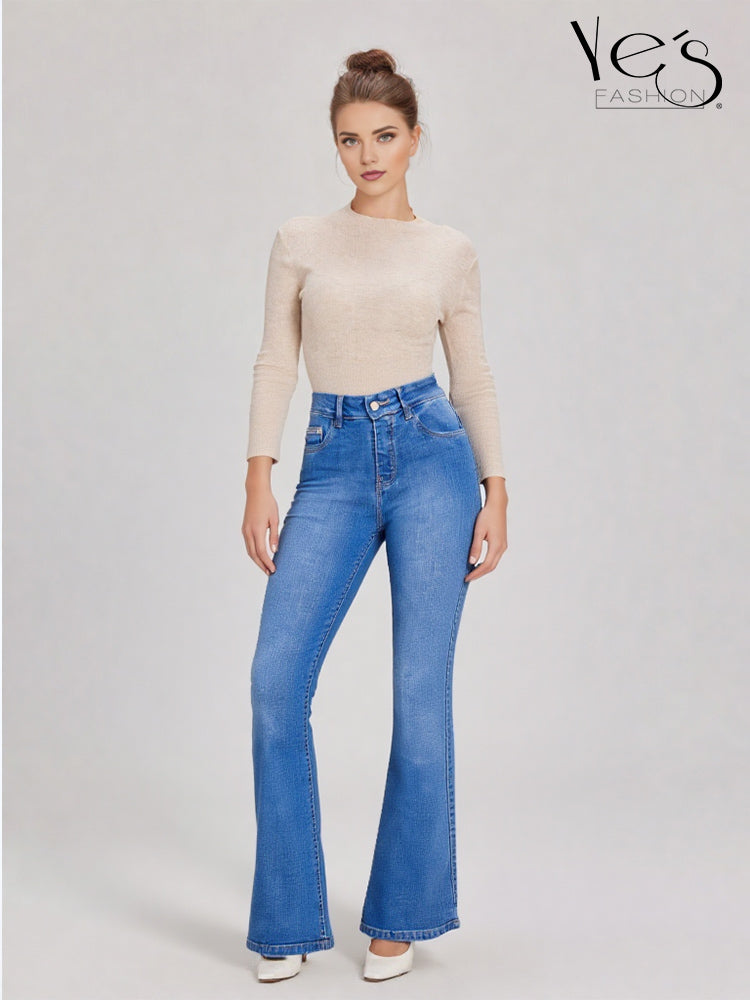 Jeans Flare para Mujer - Basta Acampanada - (Color: Azul Tradicional)