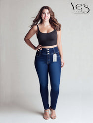 Jean para Mujer Talla Plus de Pretina Alta – Color Azul Denim (Blue Essence)