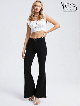 Jeans Flare para Mujer - Basta Acampanada - (Color: Negro)