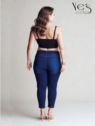 Jean para Mujer Talla Plus de Pretina Alta – Color Azul Denim (Blue Essence)