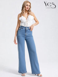 ✨Jean Moonlight Glow – Pretina Alta con Brillos (Azul Claro)