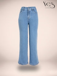 ✨Jean Moonlight Glow – Pretina Alta con Brillos (Azul Claro)