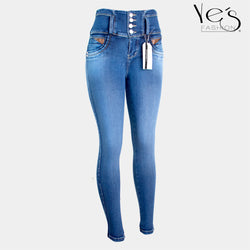 Jean para Mujer en Pretina alta/ PUSH UP - Color: Azul Tradicional (Perfect Collection)