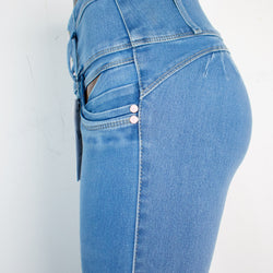 Jean para Mujer en Pretina alta/ PUSH UP - Color: Celeste (Perfect Collection)