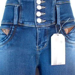 Jean para Mujer en Pretina alta/ PUSH UP - Color: Azul Tradicional (Perfect Collection)