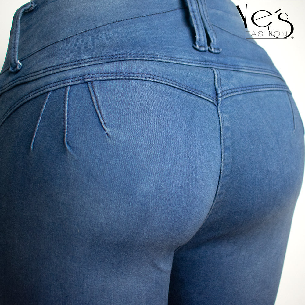 Jean Pretina Alta – Azul Neo (Esencia Denim)