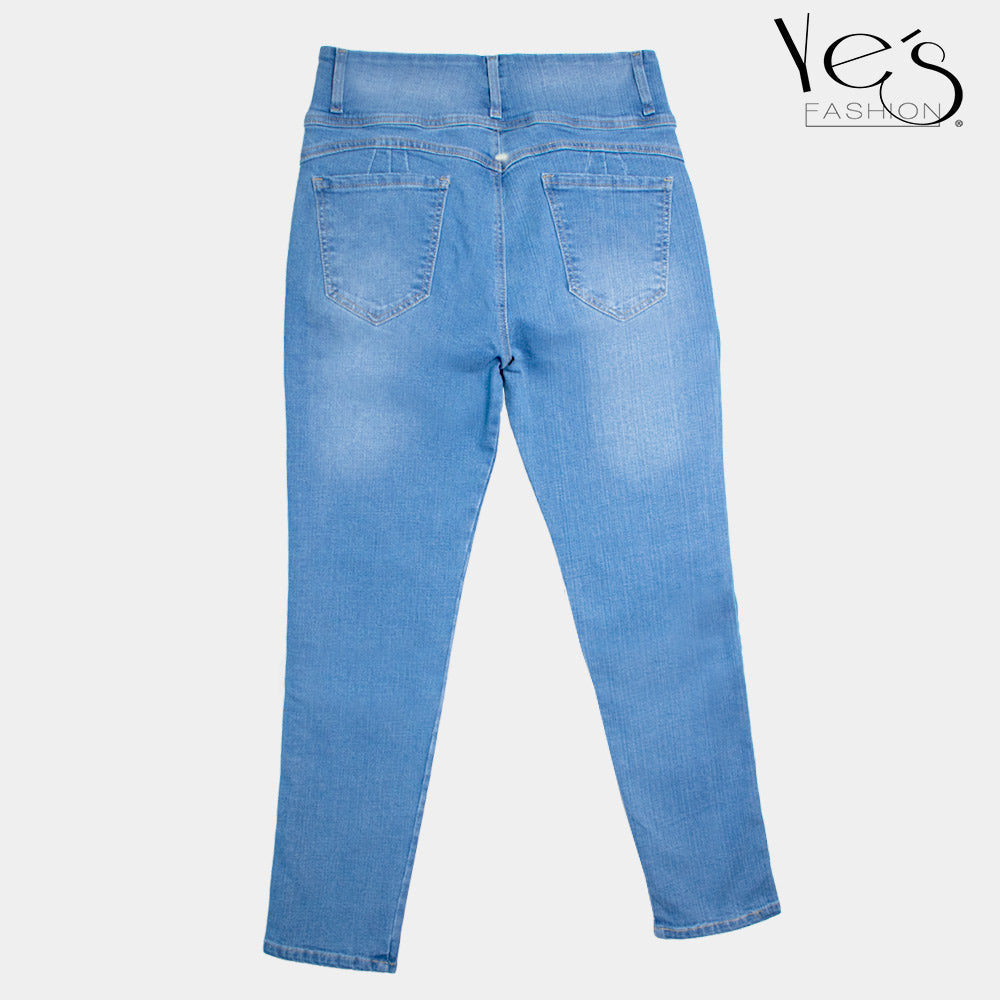 Jean para Mujer Talla Plus de Pretina Alta – Color Azul Claro (Blue Essence)