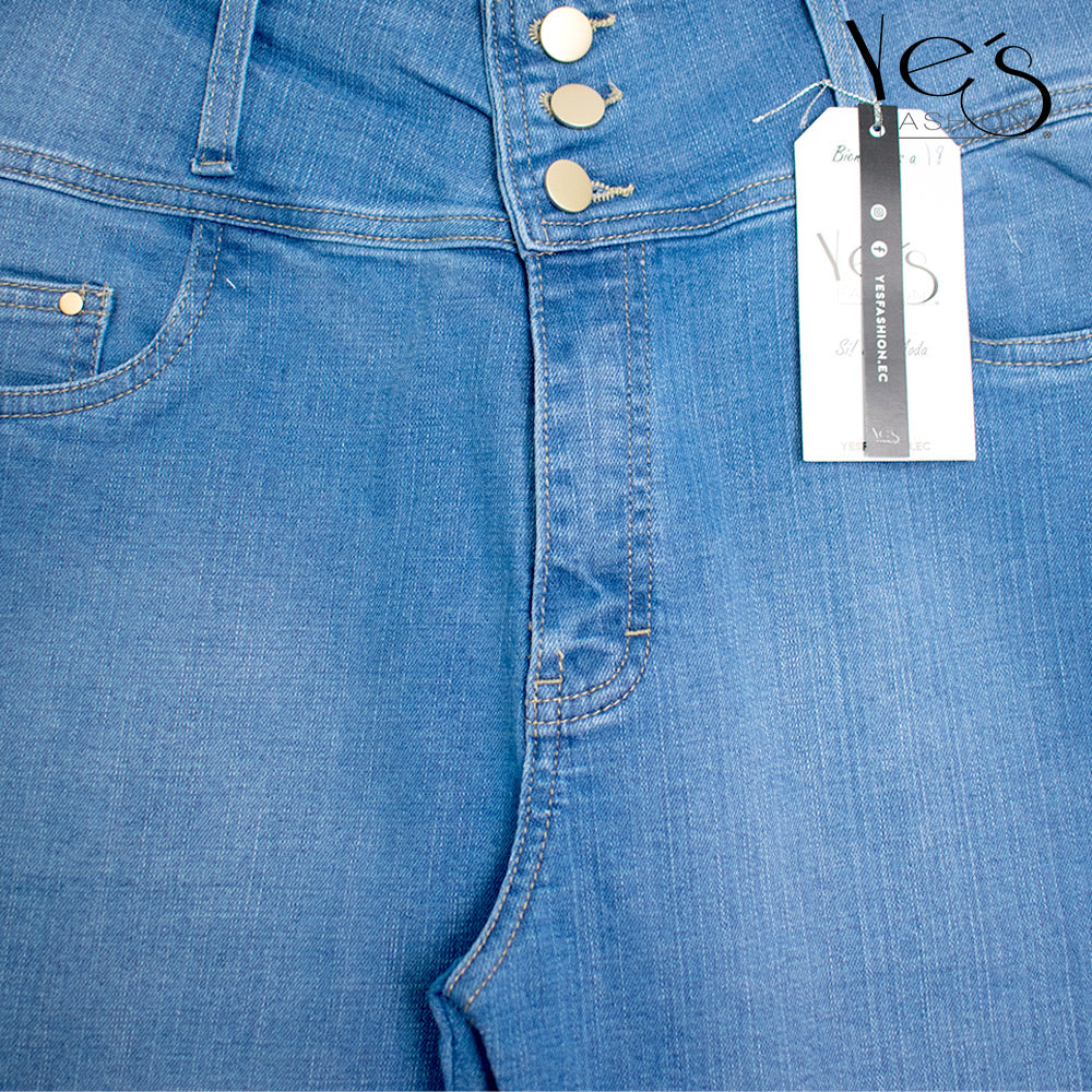 Jean para Mujer Talla Plus de Pretina Alta – Color Azul Claro (Blue Essence)
