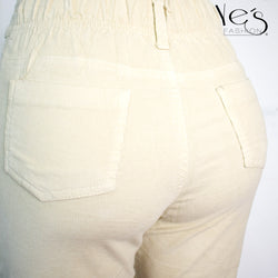 Pantalón Cargo para Mujer, Tela Jean (Color Beige)