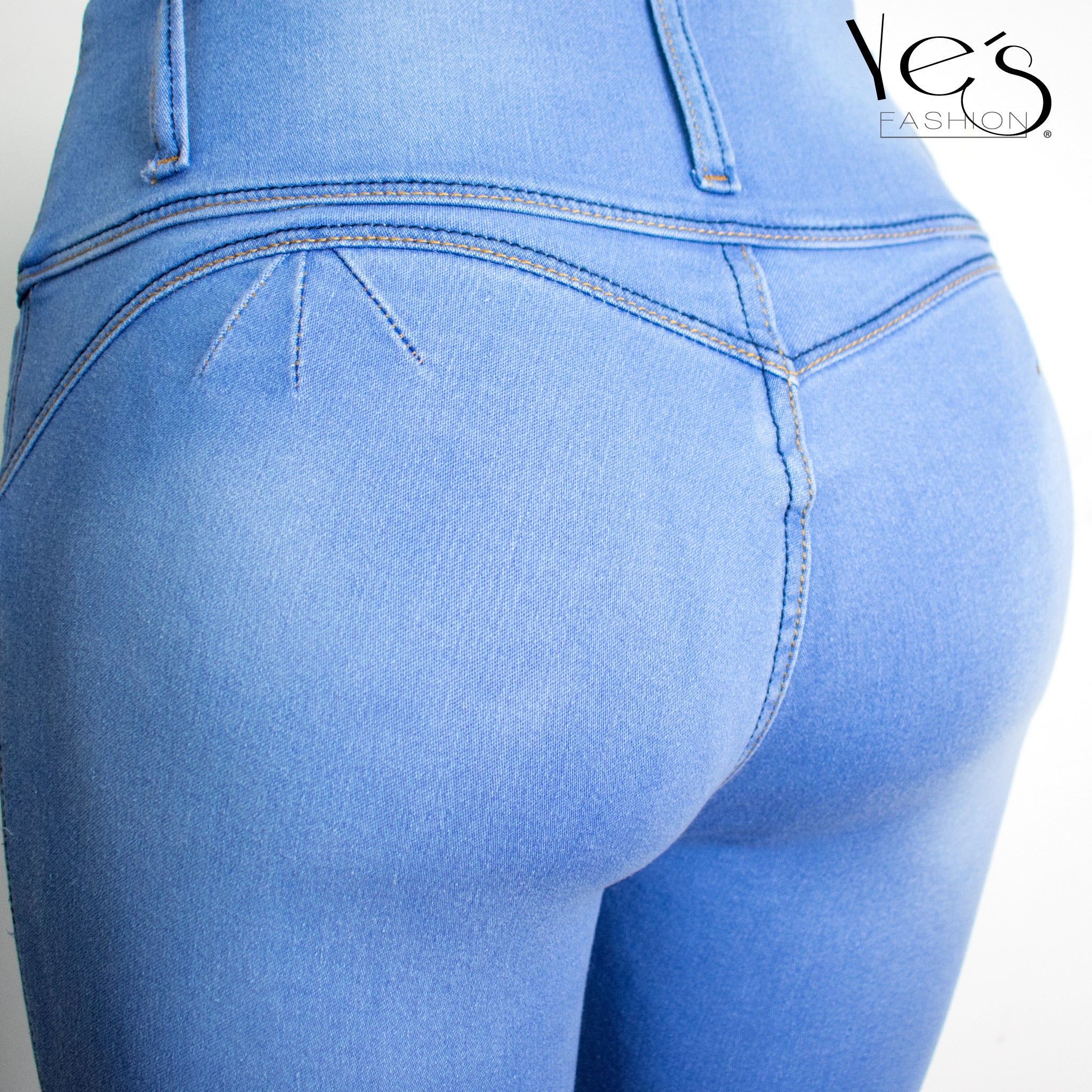 Jean para Mujer con Pretina alta - Color: Azul Claro (Linda Collection)