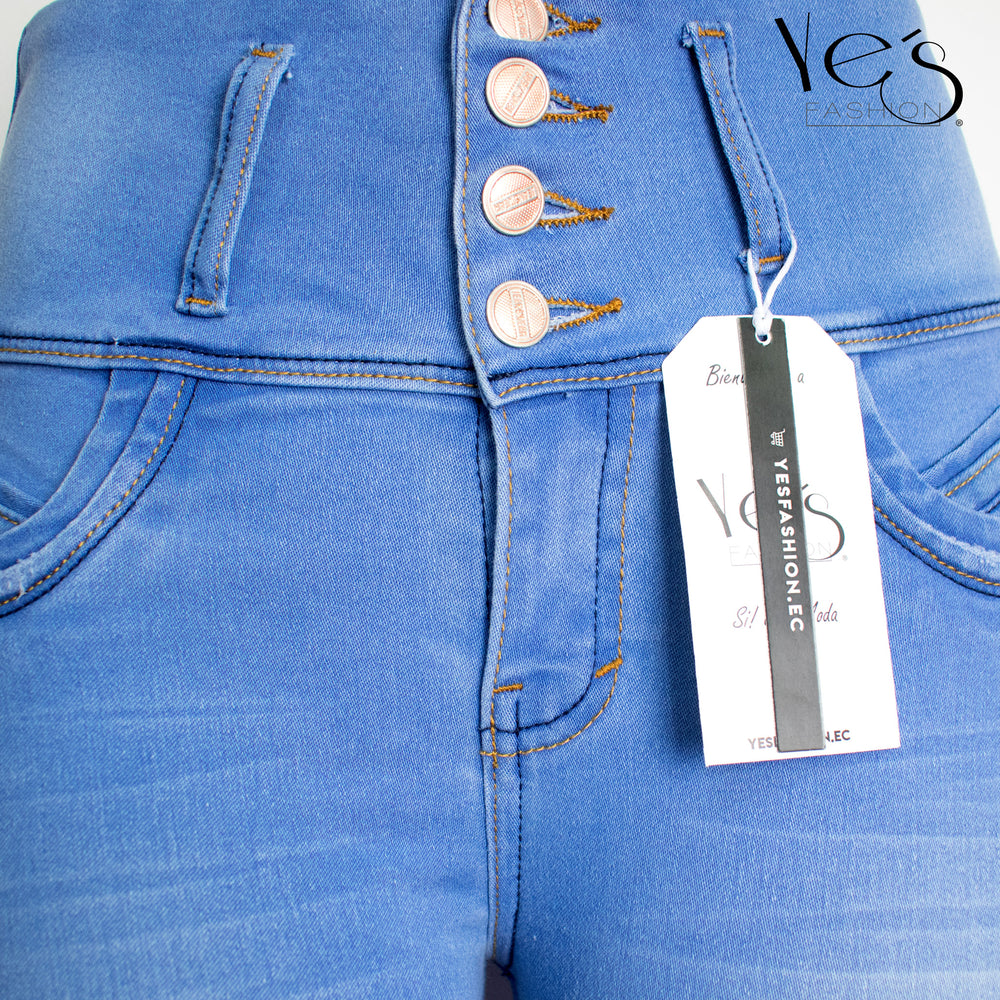 Jean para Mujer con Pretina alta - Color: Azul Claro (Linda Collection)