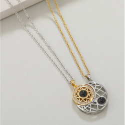 Collar De Sol Y Luna Dorado Y Plateado