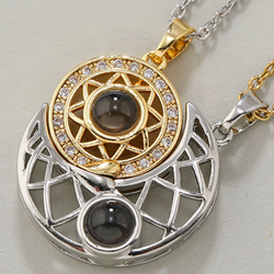 Collar De Sol Y Luna Dorado Y Plateado