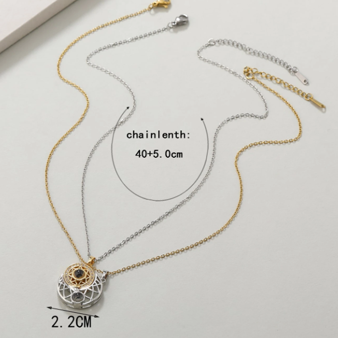 Collar De Sol Y Luna Dorado Y Plateado