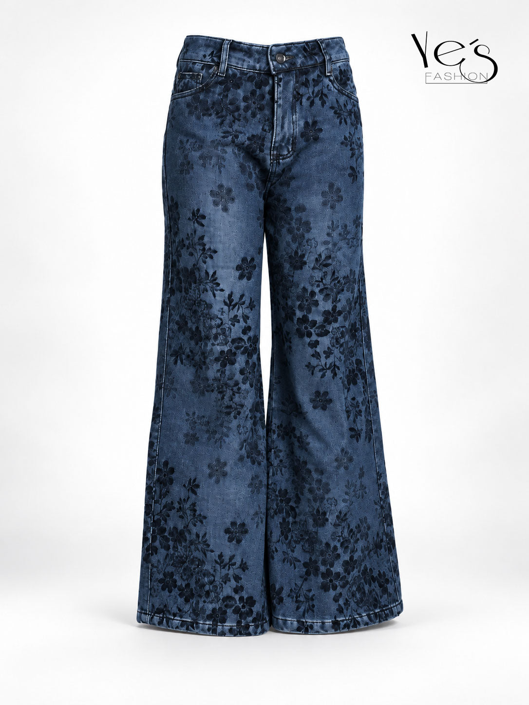 Jean Wide Leg Floral Garden