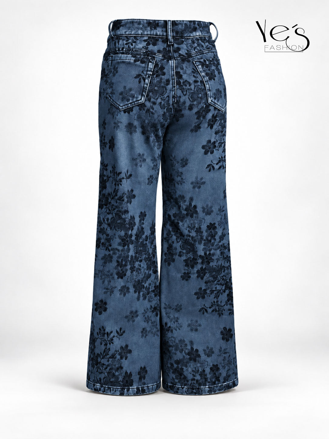Jean Wide Leg Floral Garden
