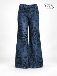 Jean Wide Leg Floral Garden
