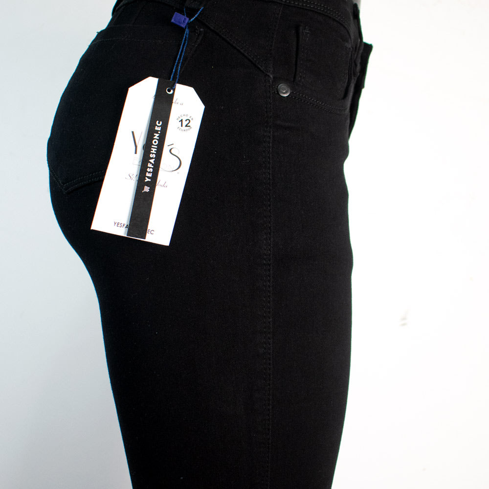 Jean de un boton para Mujer, Super Strech - Color: Negro (New Cassic Collection)