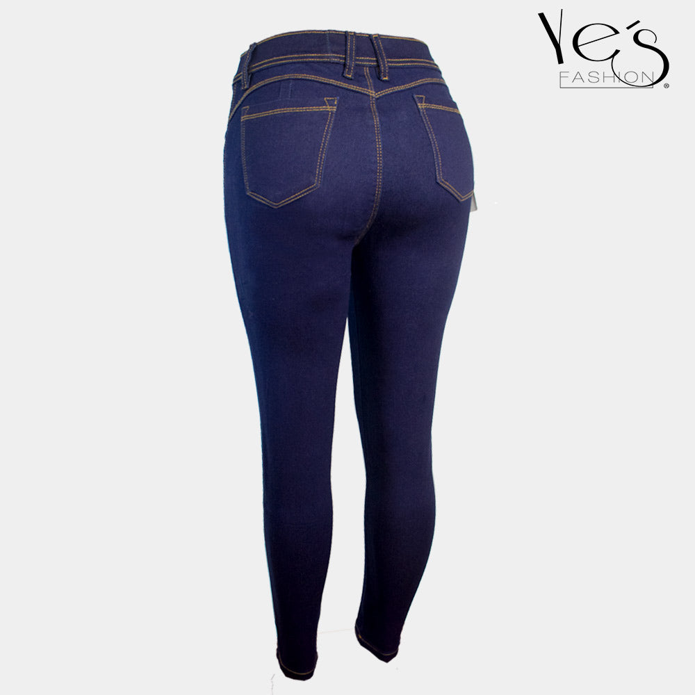 Jean de un boton para Mujer, Super Strech - Color: Indigo (New Cassic Collection)