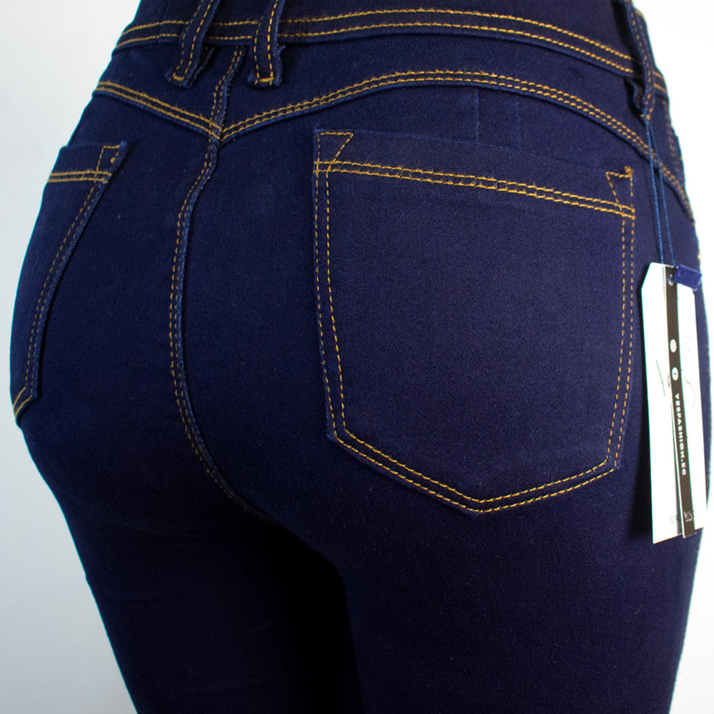 Jean de un boton para Mujer, Super Strech - Color: Indigo (New Cassic Collection)