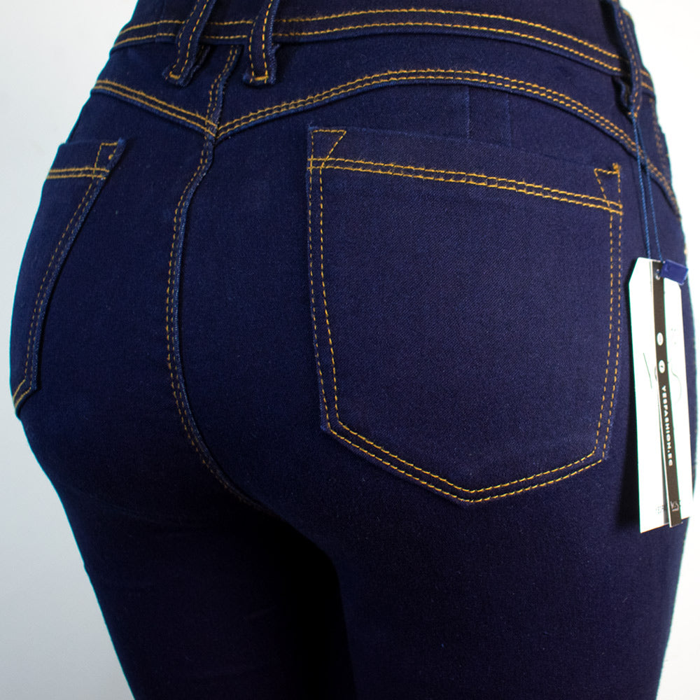 Jean de un boton para Mujer, Super Strech - Color: Indigo (New Cassic Collection)