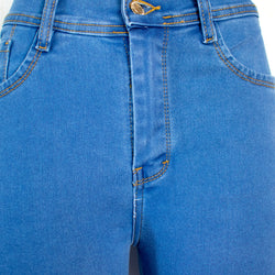 Jean de un boton para Mujer, Super Strech - Color: Azul Claro
