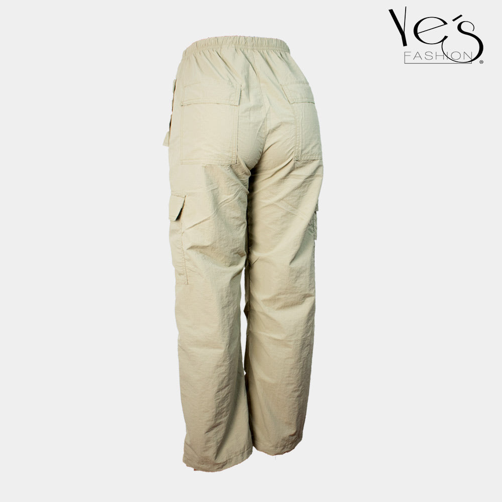 Descubre la Comodidad Definitiva: Pantalón Parachute para Mujer (Color : Beige)