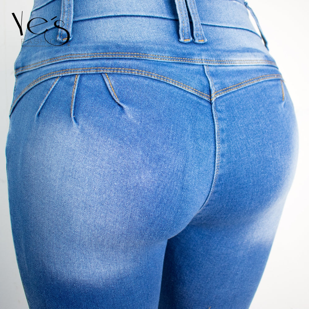 Pantalón Jean para Mujer - Azul Tradicional (Pretina alta)