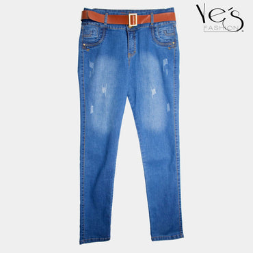 Jean para Mujer en 3 Botones - Azul Tradicional Degradado (Colección Premium)