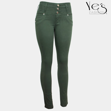 Pantalón para Mujer color Verde- 3 Botones  (Sunshine Collection)