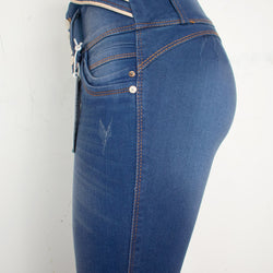 Pantalón Jean para Mujer - Azul Neo (Ilusion Collection)