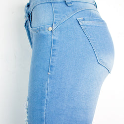 Pantalon jean para mujer clásico / color: celeste (lee collection)