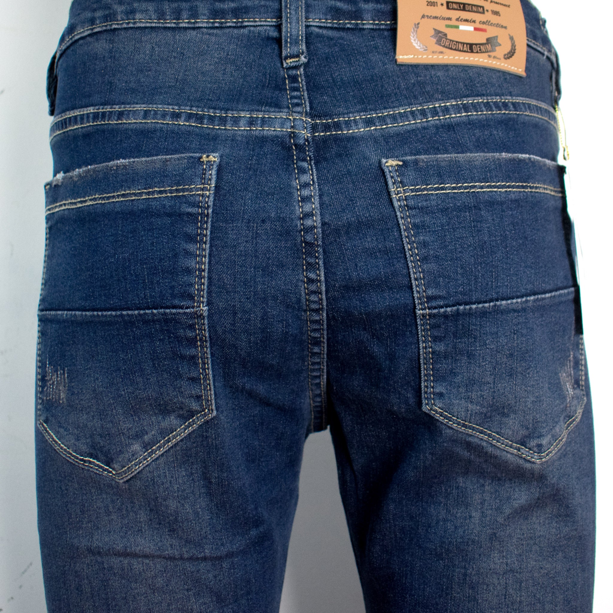 Jean de Hombre basta semi tubo - Colección: Arrugado Clásico (Color: Verdoso)