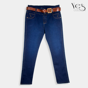Jeans para Mujer , Plus Denim Trendy - Estilo Moderno y Tallas Extendidas ( Color Azul Oscuro)