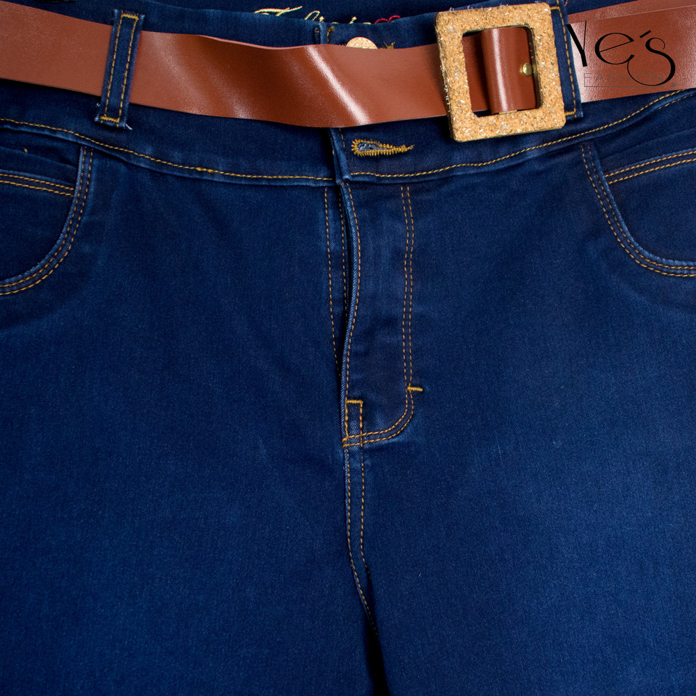 Jeans para Mujer , Plus Denim Trendy - Estilo Moderno y Tallas Extendidas ( Color Azul Oscuro)