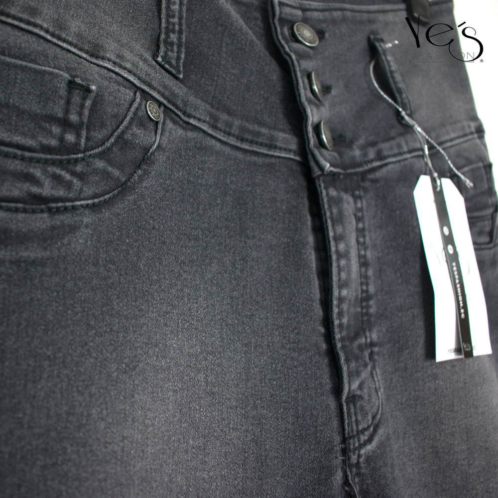 Jeans para Mujer , Plus Denim Trendy - Estilo Moderno y Tallas Extendidas ( Color Plomo)