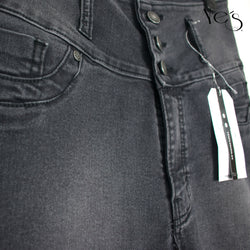 Jeans para Mujer , Plus Denim Trendy - Estilo Moderno y Tallas Extendidas ( Color Plomo)