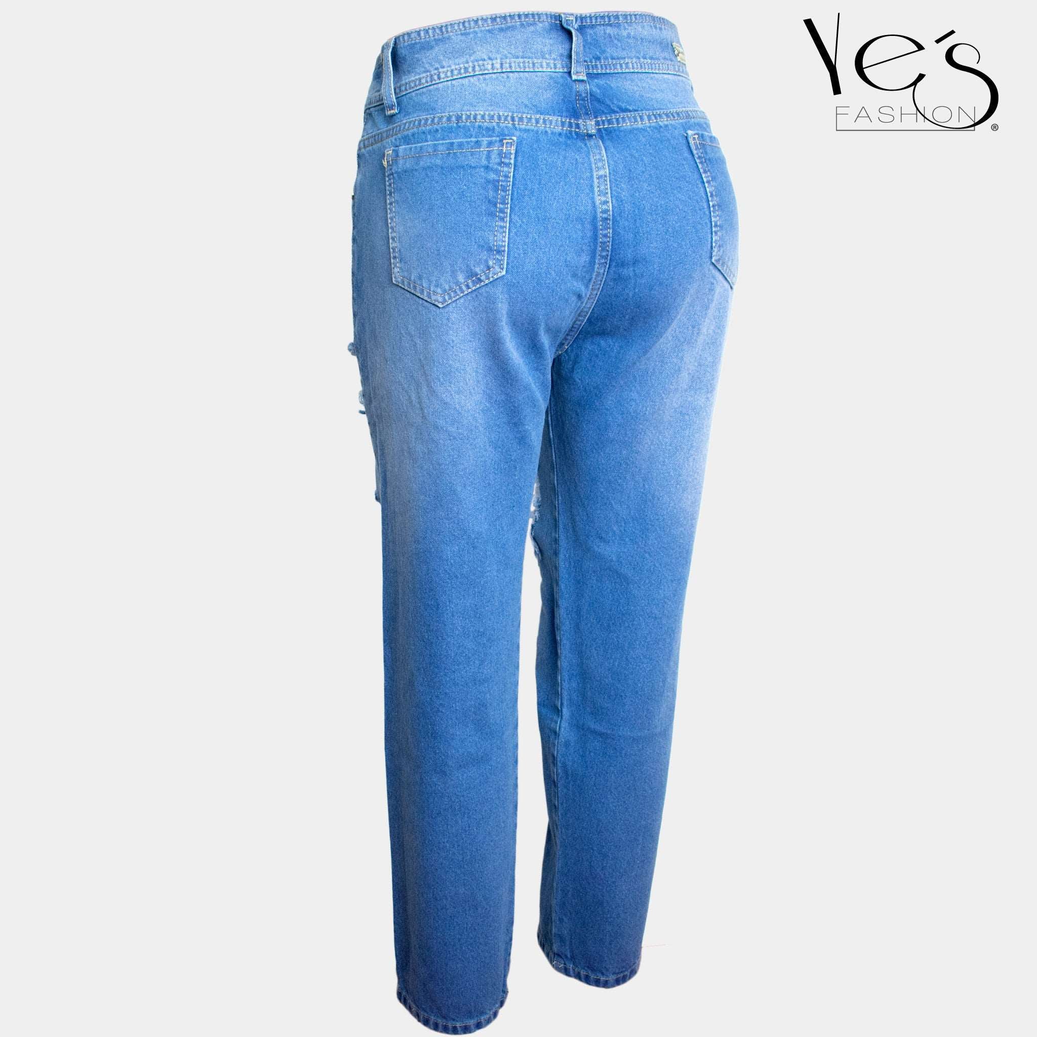 MOM Jean, con Rasgados - Azul Claro (Neo Collection!!)