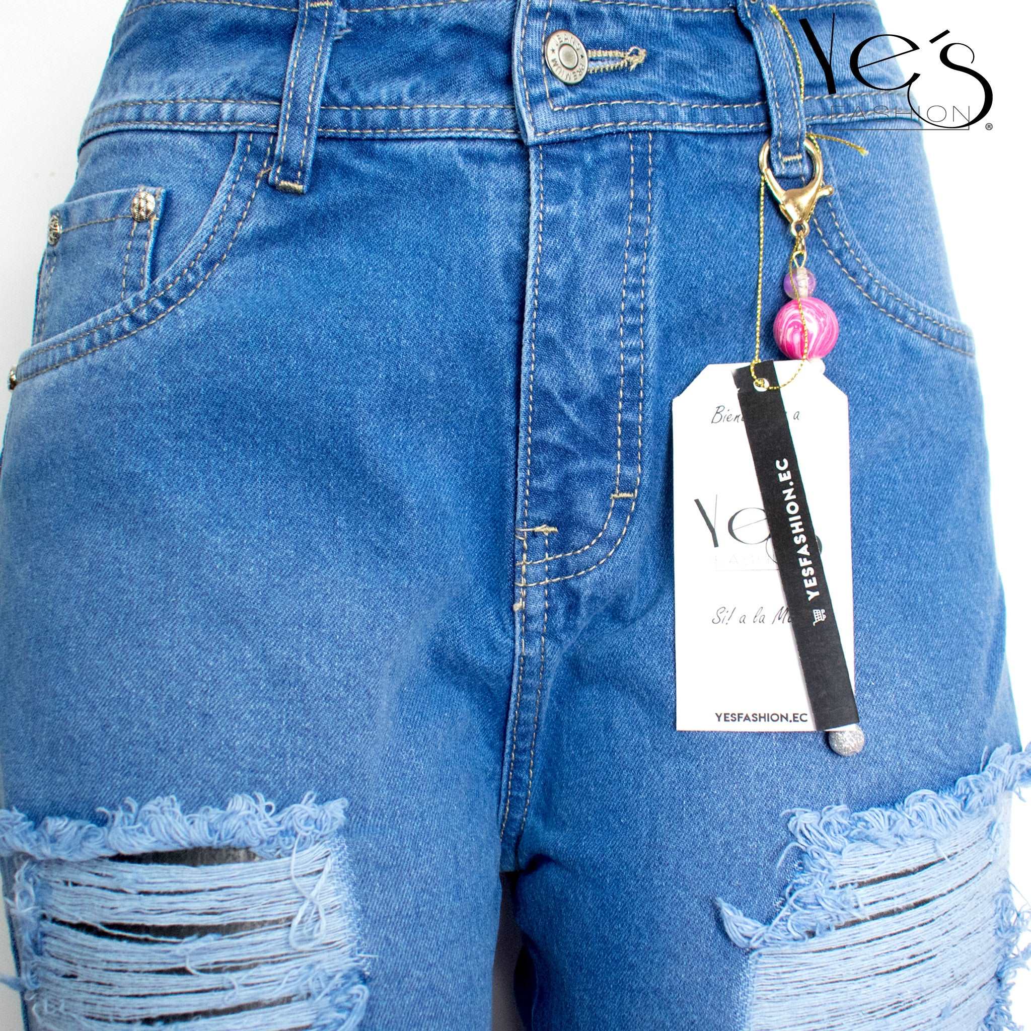 MOM Jean, con Rasgados - Azul Claro (Neo Collection!!)