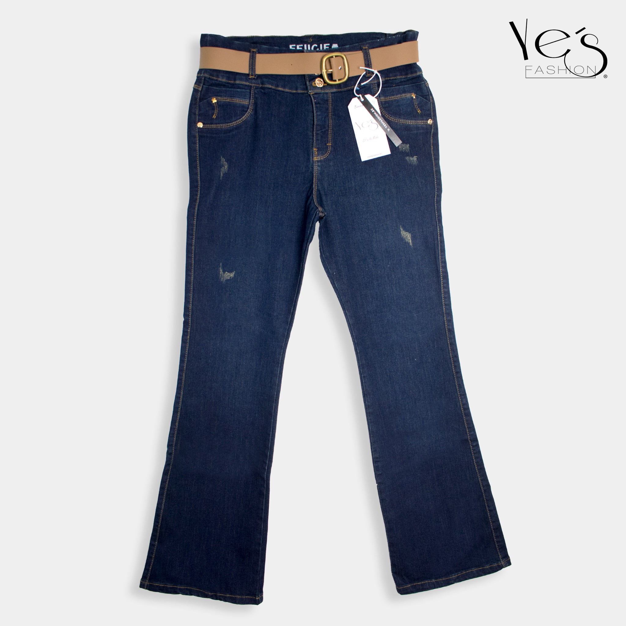 Jeans Acampanados Plus Size - Estilo Moderno con Basta Acampanada - (Color: Indigo )